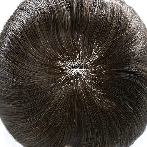 פאה לגברים רמי שיער טבעי החלפת מערכת שקוף צרפתית תחרה גברים של פאה מולבן קשרים תחרה מול דק עור גברים שיער חתיכה יחידה טבעי