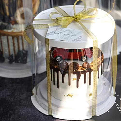 עוגת אריזת קופסות 6 אינץ פלסטיק עוגת קופסות שקוף אפיית תיבת אריזת סוכריות תיבת מאפיית קופסות מתנה לטפל קופסות לחתונה מסיבת