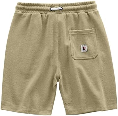 HDDK Mens Sports Jersey מכנסיים קצרים מותניים אלסטיים שרוך מכנסי זיעה קצרים ישר רגל רופף אתלטית מכנסיים קצרים מזדמנים