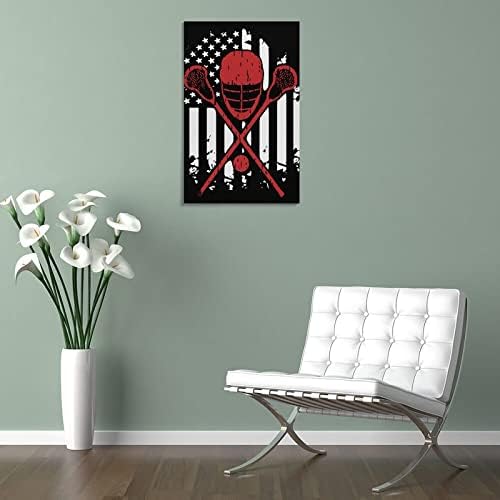 דגל אמריקה של Lacrosse ציור מודפס קיר אמנות יצירות אמנות מודרניות תמונת תלויה אנכית לקישוט הבית בחדר השינה