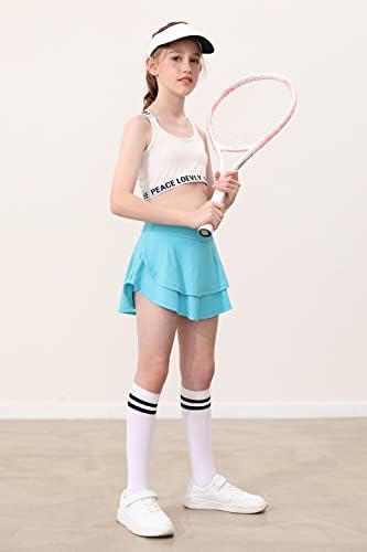 RRHSS בנות קרוסאובר מותניים מותניים סורטס כיסי טניס חצאית טניס סולידית סוליטית ריצה ספורט גולף סקורט