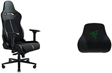 כיסא משחק מחשב Razer Enki, כרית ראש סטנדרטית, שחור/ירוק ורייזר, שחור