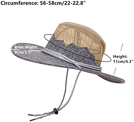 EXVVQOQO כובע בוקרים קאובוי לנשים גברים רחבים שופעים סגנון מערבי סגנון מערבי עם הגנת שמש חיצונית
