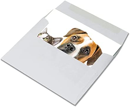 ברכות עולם קטנות חברים פרוותיים כרטיסי הערת 24 ספירה - ריק בפנים עם מעטפות לבנות - A2 גודל 5.5 x 4.25 - כלי כתיבה של כלבים
