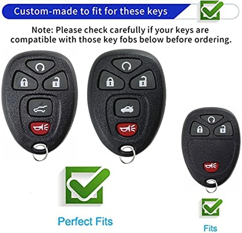 Wenheni עבור Chevy Key Fob Cover Key Key Fob עם מחזיק מפתחות מתאים לשברולט פרברי טאהו טרברס מובלין Buick Cadillac