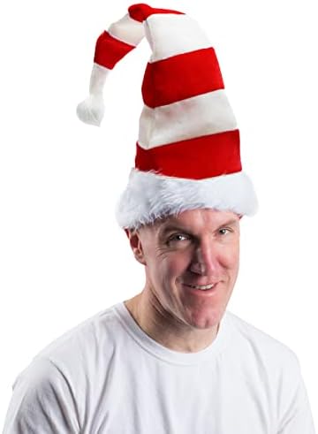 כובע סנטה ארוך וטיגרדו - כובעי חג המולד עם פסים-כובעי חג-כובעי תחפושות חדשים-2 חבילות