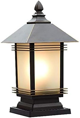 LIRUXUN מנורת עמוד שחור חצר פטיו פטיו גן מרפסת עמיד למים חיצוני LED נוף נוף קיר