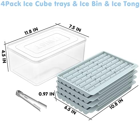 מגשי קוביות קרח ארוכים, מגשי קוביות מקל קרח צרים 84 יחידות, מגש קוביות קרח הניתן לגיבוב עם מכסה, העברת מילוי קלה הסר מגשי
