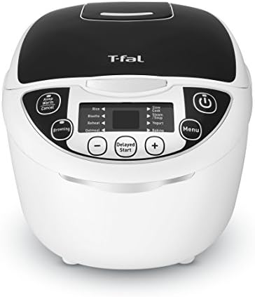 T-Fal RK705851 10-in-1 אורז ומולטי-סוק עם 10 פונקציות אוטומטיות וטיימר מעוכב, 10 כוס, לבן