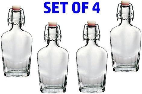 בורמיולי רוקו פיאשטה זכוכית 8.5 אונקיה כיס בקבוק, סט של 4