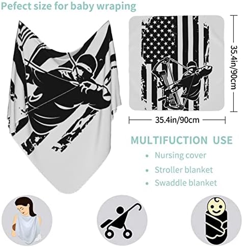 ציד קשת דגל אמריקאי שמיכה לתינוק מקבלת שמיכה לתינוקות לכיסוי יילוד עטיפת פעוטון