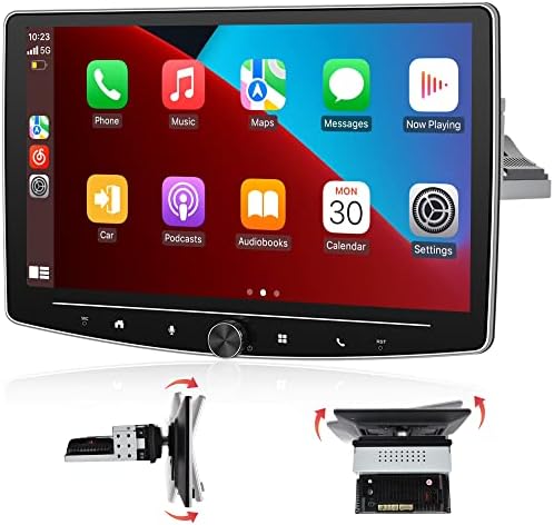 אנדרואיד 11 זווית מתכווננת מסך מגע סטריאו סטריאו תומך באוטו Carplay/Android Auto, רדיו מכוניות Bluetooth עם