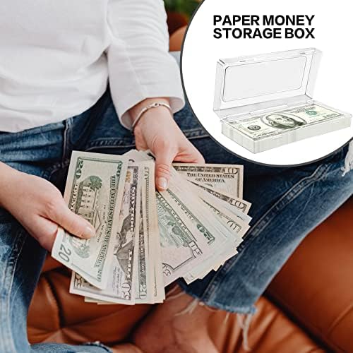 200 יחידות דולר ביל מחזיק עם אחסון מקרה פלסטיק נייר כסף מחזיקי מטבע שרוולים ביל ברור מחזיקי עבור רגיל חשבונות מגן מקרה