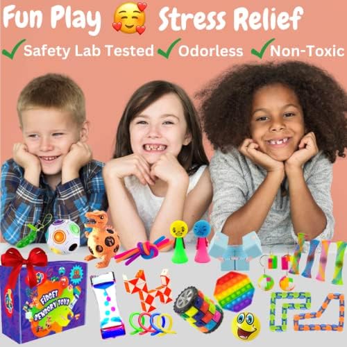 28 PCS חפיסת צעצועים לקשקש, טובות מסיבות, צעצועים חושיים של אוטיזם, צעצועים של ADHD שקטים לבנים ובנות, צעצועי פיגייט מקושקלים