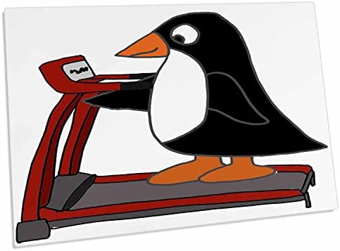 3 דרוז פינגווין חמוד מצחיק על קריקטורה של תרגילי הליכון - כרית שולחן כרית המקום מחצלות