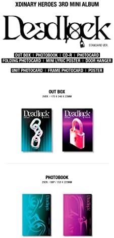 גיבורים XDINARINE DEADLOCK 3RD MINI אלבום CD+POB+Photobook+Photocard+פוסטר לירי על חבילה+מעקב אטום