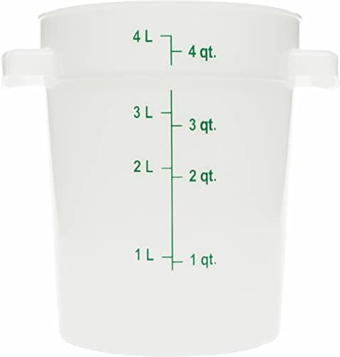קרלייל מזון מוצרים סטורפלוס פלסטיק עגול מזון אחסון מיכל, 4 ליטר, לבן,