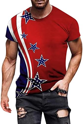 חייל UBST חולצות טריקו פטריוטיות של שרוול קצר לגברים אמריקאים דגל אמריקאי גרפי טופ טופיות קיץ 4 ביולי Tshirts Crewneck