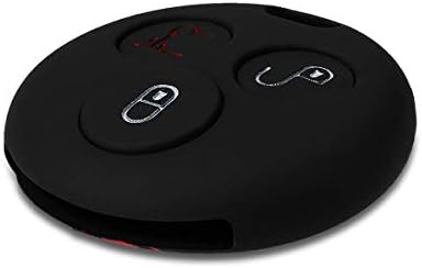 כיסוי פוב מפתח סיליקון קווומוביל תואם עם חכם 3 כפתור שלט רחוק לרכב מפתח - פס ראלי אדום / שחור