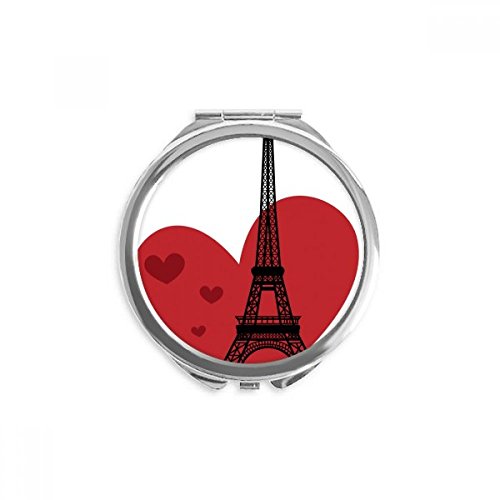 אהבת לב אייפל מגדל צרפת ציון דרך יד קומפקטי מראה עגול נייד כיס זכוכית