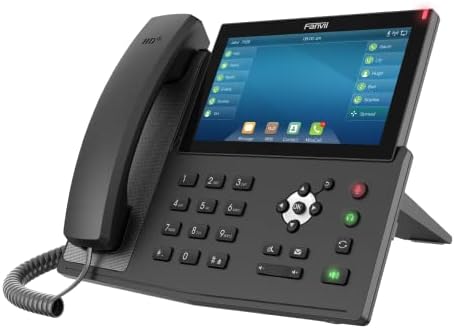 טלפון VoIP של Fanvil X7 Enterprise, מסך מגע צבע בגודל 7 אינץ ', 20 קווי SIP, מתאם כוח לא כלול
