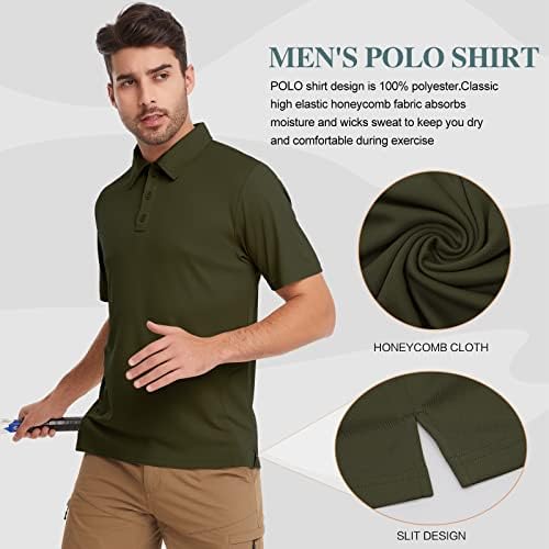 חולצות פולו של ettyyoo לגברים גולף שרוול קצר חולצות פולו חולצות טקטי חולצה טקטי