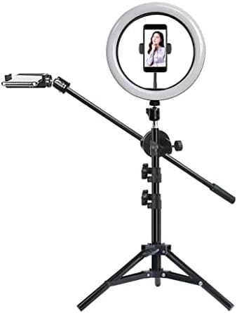 SLSFJLKJ צילום LED וידאו טבעת אור מעגל תאורה מצלמת תאורה צילום סטודיו טלפון מנורת Selfie עם חצובה מעמד זרוע בום