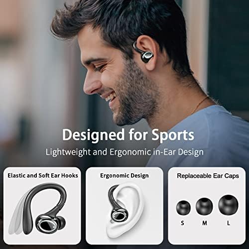 אוזניות אלחוטיות, Bluetooth 5.3 אוזניות עם אוזניות אלחוטיות של אוזניות אלחוטיות עם צליל סטריאו HiFi, תצוגת LED כפולה
