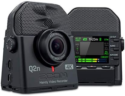 ZOOM Q2N-4K מקליט וידאו שימושי, 4K/30P אולטרה בהגדרה גבוהה, גודל קומפקטי, מיקרופונים סטריאו, עדשת זווית רחבה ואננהייזר