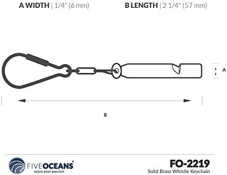 חמישה אוקיינוסים FO2219-M2 מחזיק מפתחות משרוקית פליז מוצקה, זוג