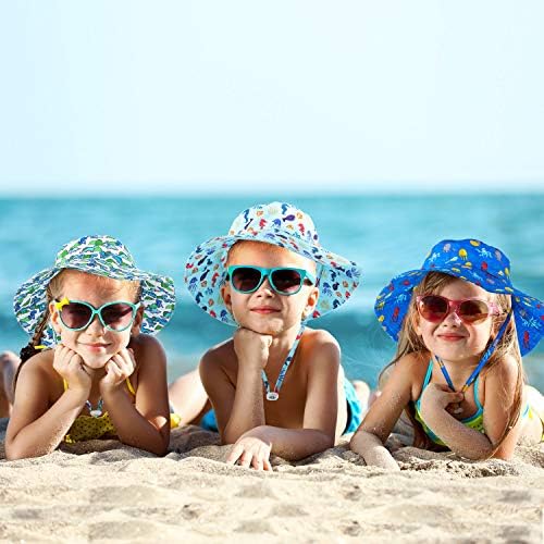 3 חתיכות תינוקות מתכווננת כובע שמש כובע דלי שוליים כובע הגנה מפני כובע פעוט קיץ