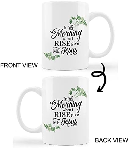 קונליסה מצחיק נוצרי ספלי כוס, בבוקר כאשר אני לעלות לתת לי ישו קרמיקה ספל-11 עוז קפה חלב תה ספל כוס,נוצרי אמונה ספלי,מתנות