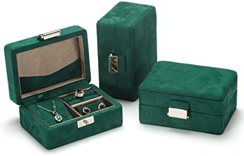 קטן ירוק קטיפה עץ קטן עגיל תליון תכשיטי תיבת מארגן נסיעות עץ תכשיטי טבעת שרשרת אחסון מקרה