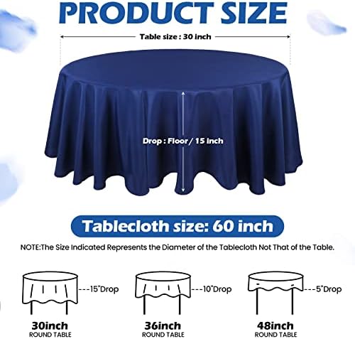 12 אריזה 60 אינץ 'פוליאסטר מפת שולחן עגול עבור 20-48' 'שולחנות בד עגול שולחן עגול שולחן שולחן אטום למים שולחן