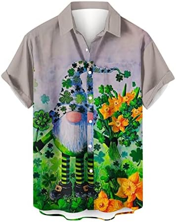 חולצת יום פטריק של סנט פטריק שרוול קצר מזדמן חולצות הוואי סווטשירט תלתן שמרוק חולצת חולצה למעלה למעלה