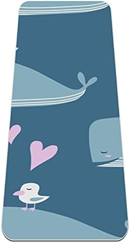 6 מ מ מזרן יוגה עבה במיוחד, ציפורי לווייתן חמודות הדפס מחצלות אימון פילאטיס ידידותיות לסביבה עם יוגה, אימון, כושר