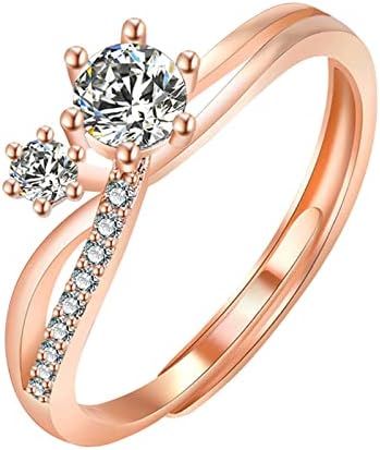 טבעת זירקון מתכווננת פתיחה תכשיטים זרוע טבעות חיה טבעות טבעות בגודל 12 נשים סט