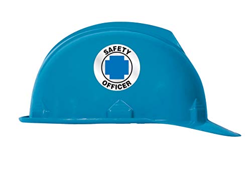 סימני Accuform LHTL645 תגובת חירום מרקפת כובע קשה/קסדה, אגדה קצין בטיחות עם גרפיקה, קוטר 2-1/4 , כחול/שחור על לבן