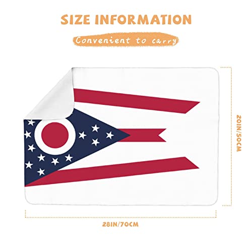 דגל מדינת אוהיו כרית החלפת תינוקות ניידת חיתול עמיד למים נייד משקל קל משקל