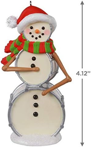 Keepmark Keepsake קישוט לחג המולד 2020, איש שלג מתופף מגניב, מחזמר