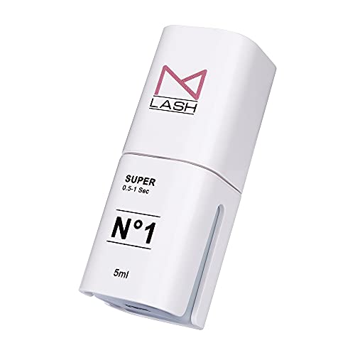 M Lash - Super Number 1 דבק דבק ריסים - אחזקה חזקה - 0.5-1s יבש - שמירה: 7-8 שבועות - אספקת תוספי ריסים פרטניים ונפחיים