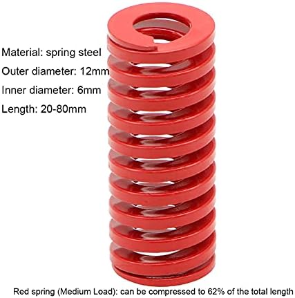 קפיצי דחיסה מתאימים לרוב התיקון I אדום בינונית עומס לחץ דחיסה קפיץ עובש עמוס עובש קפיץ קוטר חיצוני 12 ממ x קוטר פנימי