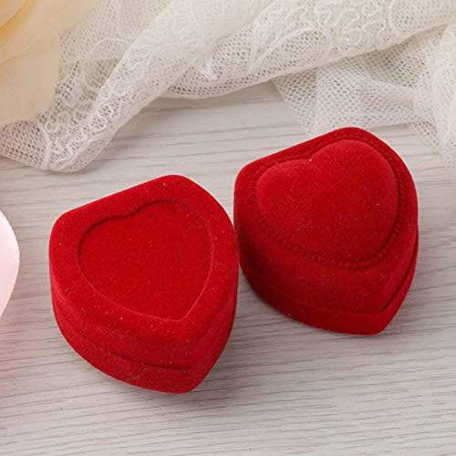 קופסת טבעת בצורת לב אדומה - קופסת טבעת נישואין יום נישואין קופסת מתנה - קופסת מתנה של יום האהבה - קופסת מתנה קטנה