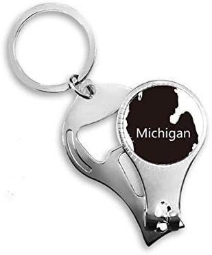 מישיגן אמריקה ארהב מפה מתאר ציפורניים ניפר טבעת מפתח בקבוקי שרשרת פותחן