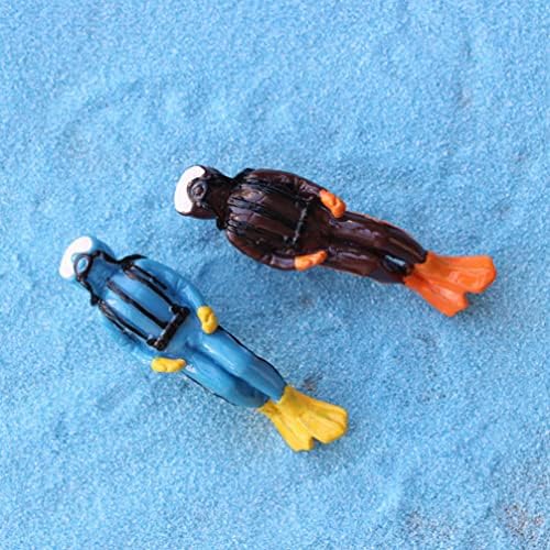 צעצוע דגם צולל זרודקו 4 PCS טנק דגים אקשן דמויות תפאורה, שרף מתחת למים צווארון פיצליות קישוט מיכל דגים, קישוטים לקישוט