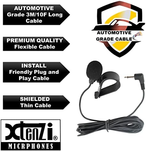 מיקרופון Xtenzi מיקרופון 3.5 ממ ליחידת ראש רכב רכב מקלטים סטריאו DVD ניווט XT91510 תואם לחלוץ SPH-DA01 SPHD01 SPH-DA02 SPHDA02