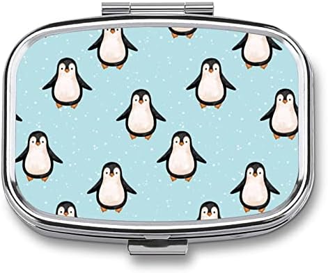 כיכר גלולת מקרה פינגווין גלולת תיבת מתכת רפואת מקרה הגלולה ארגונית עבור כיס ארנק ונסיעות 2. 2 * 1.6 אינץ
