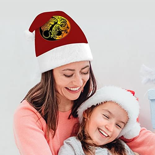 יין יאנג הדרקון טייגר חג המולד כובעי בתפזורת מבוגרים כובעי חג המולד כובע לחגים חג המולד ספקי צד