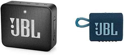 JBL Go2 - רמקול Bluetooth אטום -אטום למים - Black & Go 3: רמקול נייד עם Bluetooth, סוללה מובנית, אטום למים ותכונה אטום אבק