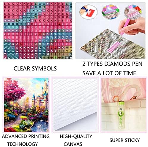 5 חבילות 5D ערכות ציור יהלומים למבוגרים מתחילים מקדחה מלאה DIY Diamond Art Rhinestone Stitch Stitch צבע עם מלאכת אמנויות